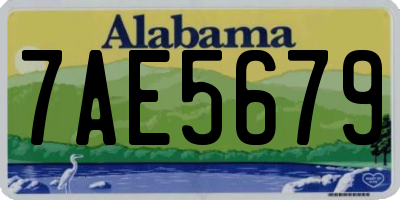 AL license plate 7AE5679