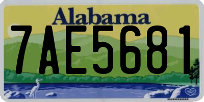 AL license plate 7AE5681