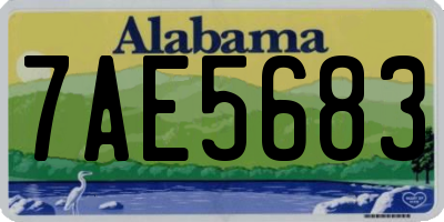 AL license plate 7AE5683