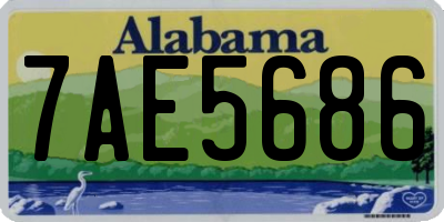 AL license plate 7AE5686