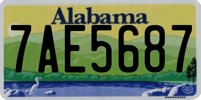 AL license plate 7AE5687