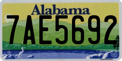 AL license plate 7AE5692