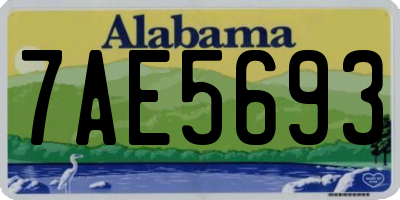 AL license plate 7AE5693