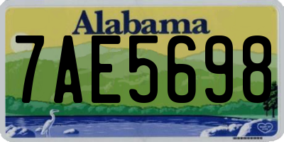 AL license plate 7AE5698