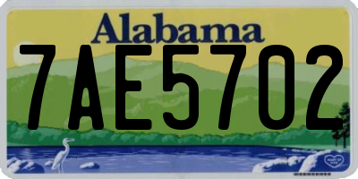 AL license plate 7AE5702