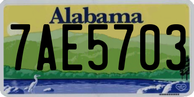 AL license plate 7AE5703