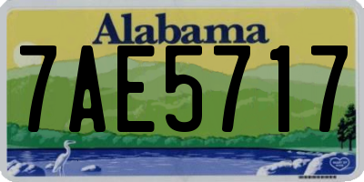 AL license plate 7AE5717
