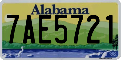 AL license plate 7AE5721