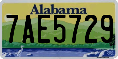 AL license plate 7AE5729