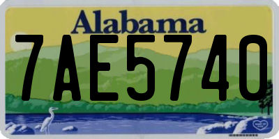 AL license plate 7AE5740