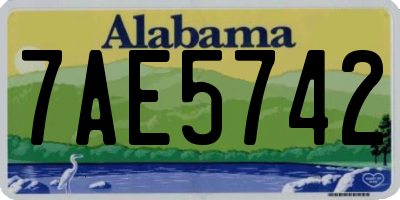 AL license plate 7AE5742