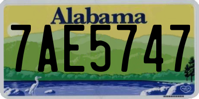 AL license plate 7AE5747