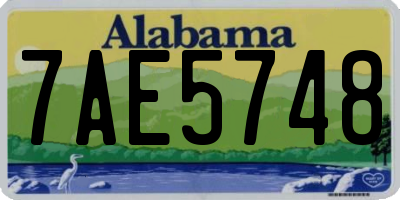 AL license plate 7AE5748