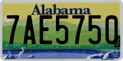 AL license plate 7AE5750