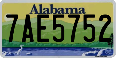 AL license plate 7AE5752