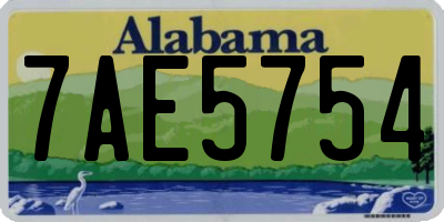 AL license plate 7AE5754