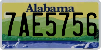 AL license plate 7AE5756