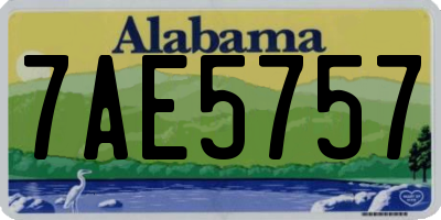 AL license plate 7AE5757