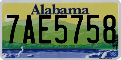 AL license plate 7AE5758