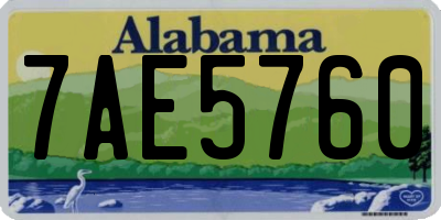 AL license plate 7AE5760