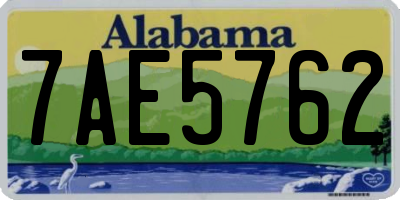 AL license plate 7AE5762
