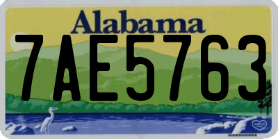 AL license plate 7AE5763