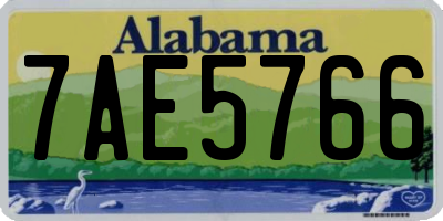AL license plate 7AE5766