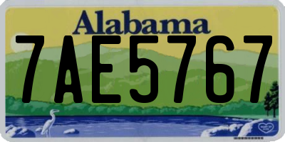 AL license plate 7AE5767