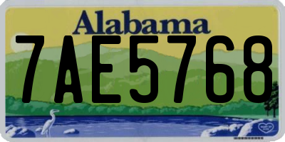 AL license plate 7AE5768
