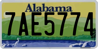 AL license plate 7AE5774