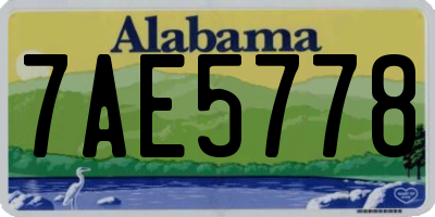 AL license plate 7AE5778