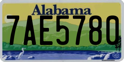 AL license plate 7AE5780