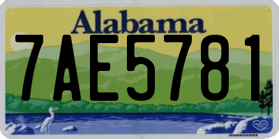 AL license plate 7AE5781