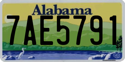 AL license plate 7AE5791