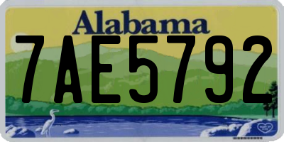 AL license plate 7AE5792