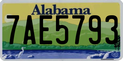 AL license plate 7AE5793