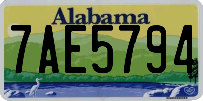 AL license plate 7AE5794