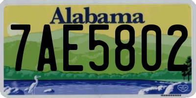 AL license plate 7AE5802
