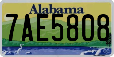 AL license plate 7AE5808