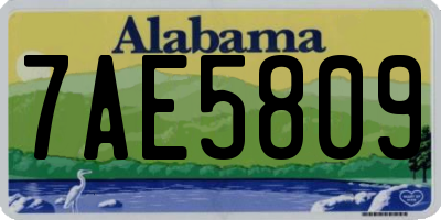 AL license plate 7AE5809