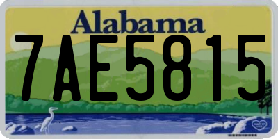 AL license plate 7AE5815