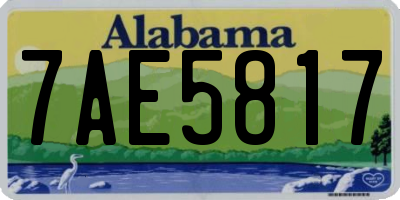 AL license plate 7AE5817