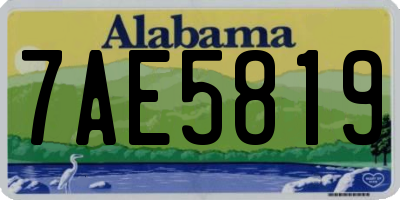 AL license plate 7AE5819