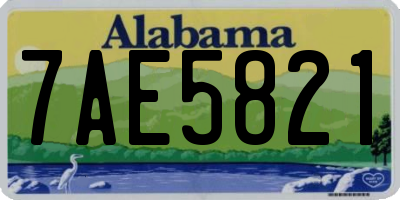 AL license plate 7AE5821