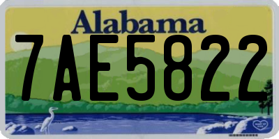 AL license plate 7AE5822