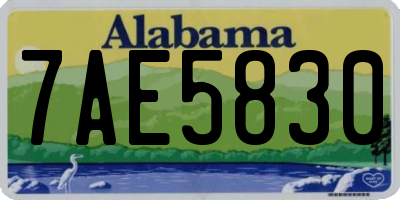 AL license plate 7AE5830