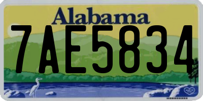 AL license plate 7AE5834