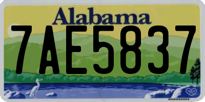 AL license plate 7AE5837