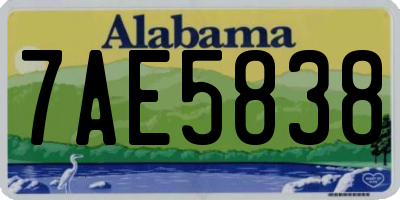 AL license plate 7AE5838