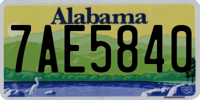 AL license plate 7AE5840